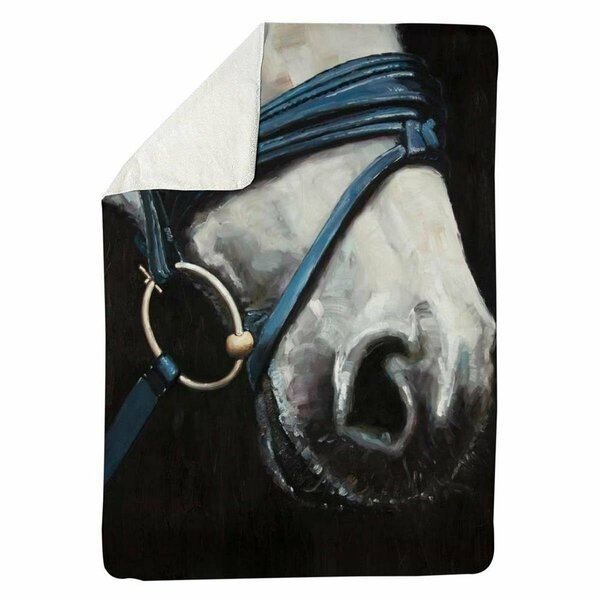 Begin Home Decor 60 x 80 in. Horse with Harness-Sherpa Fleece Blanket 5545-6080-AN484